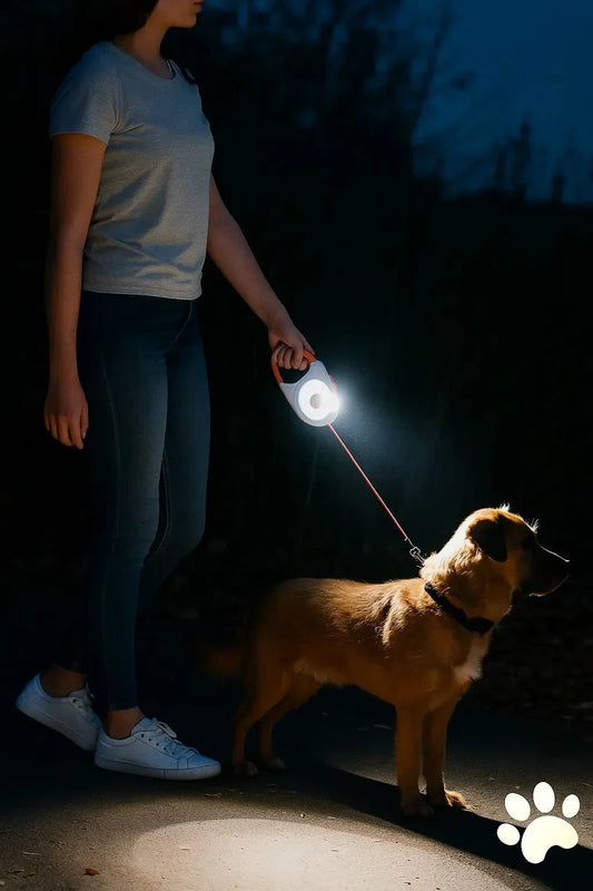 FlexiLED Laisse rétractable avec LED - Barkavo